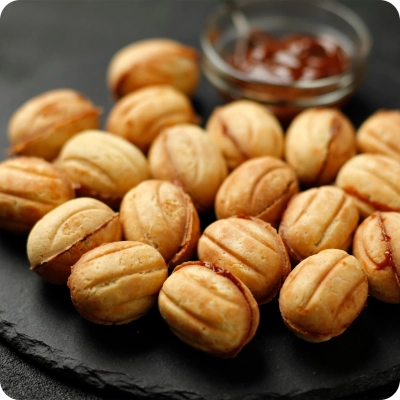 ciastka orzeszki upieczone w opiekaczu Huslog SweetBite 1800W